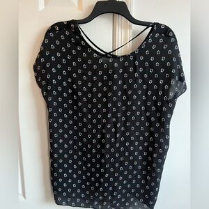 Black Floral Blouse Loft Outlet -S